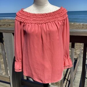 White House Black Market Coral Blouse